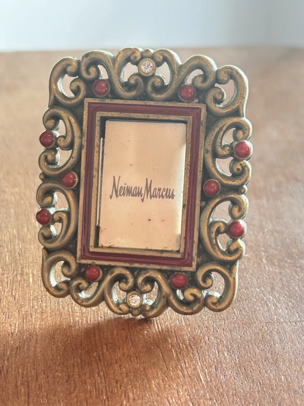 Jay Strongwater Neiman Marcus Mini Frame Brooch Clip Enamel Crystal